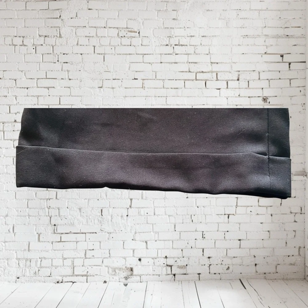 Mens Van Heusen Black Pleated Cuffed Polyester Dress Pants 38x 30 - Picture 6 of 7